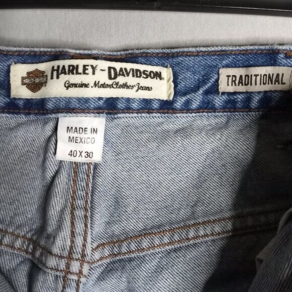 Harley Davidson Traditional Men's Straight Leg Medium Wash Jeans Size 40x30 - Picture 11 of 13
